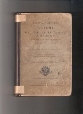 kniha Timotheje Hrubého Výbor z literatury řecké a římské v českých překladech pro české reálky, Císařský královský školní knihosklad 1903