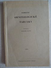 kniha Pomocné ornitologické tabulky, Krajské středisko státní památkové péče a ochrany přírody 1980