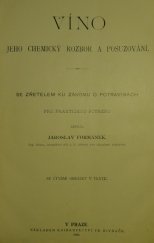 kniha Víno jeho chemický rozbor a posuzování, František Řivnáč 1900