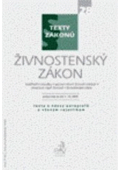 kniha Živnostenský zákon právní stav ke dni 1. prosince 2006, C. H. Beck 2006