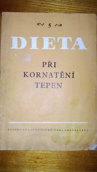 kniha Dieta při kornatění tepen, SZdN 1958
