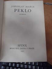 kniha Peklo román, Sfinx, Bohumil Janda 1931