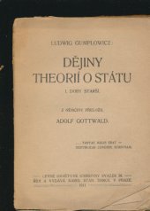 kniha Dějiny theorií o státu. I, - Doby starší, Stan. Sokol 1911