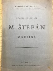 kniha M. Štěpán z Kolína, Společnost Husova musea 1924