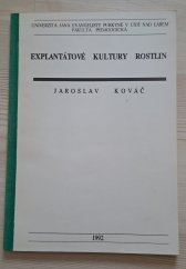 kniha Explantátové kultury rostlin, Univerzita Jana Evangelisty Purkyně, Pedagogická fakulta 1992