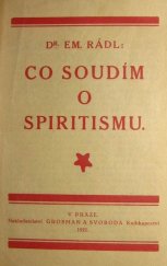 kniha Co soudím o spiritismu, Grosman a Svoboda 1922