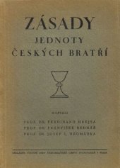 kniha Zásady Jednoty českých bratří, Synodní rada českobratrské církve evangelické 1939