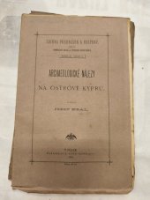 kniha Archaeologické nálezy na ostrově Kypru, J. Otto 1882