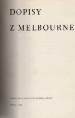 kniha Dopisy z Melbourne, Sportovní a turistické nakladatelství 1957