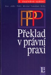 kniha Překlad v právní praxi, Linde 2003