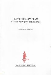 kniha Latinská syntax cvičné věty pro bohoslovce, Karolinum  1996
