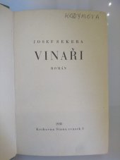 kniha Vinaři román z vinařské vesnice, Josef Lukasík 1943