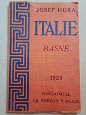kniha Italie Verše, Fr. Borový 1925