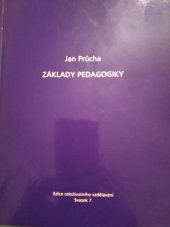 kniha Základy pedagogiky, Katedra andragogiky a personálního řízení, Univerzita Karlova v Praze, Filosofická fakulta v nakl. MJF 2002