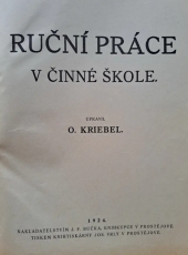 kniha Ruční práce v činné škole, Buček 1924