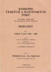 kniha Knihopis českých a slovenských tisků od doby nejstarší až do konce XVIII. století 2. - Tisky z let 1501-1800 - část IV.; Písmeno K-L, Národní knihovna České republiky 1998