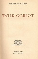 kniha Tatík Goriot, Melantrich 1951