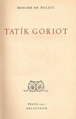 kniha Tatík Goriot, Melantrich 1951