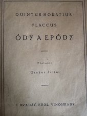kniha Ódy a epódy, Ludvík Bradáč 1923
