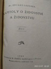 kniha Kapitoly o židovství a židovstvu, B. Kočí 1925