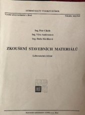 kniha Zkoušení stavebních materiálů laboratorní cvičení, Cerm 1997