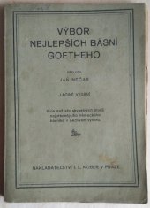 kniha Goetheho vybrané básně, I.L. Kober 1889
