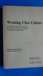 kniha Working Class Culture., University of Gothenburg 1989