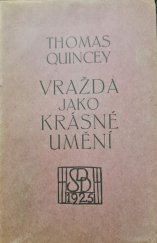 kniha Vražda jako krásné umění, Marta Florianová 1925