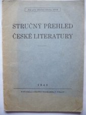 kniha Stručný přehled české literatury, s.n. 1948