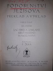 kniha Podobenství Ježíšova překlad a výklad : Začátků a základů křesťanského náboženství pátá část, díl první, Kalich 1930