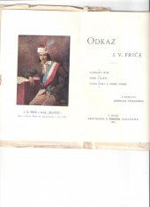 kniha Odkaz J.V. Friče, F. Šimáček 1898
