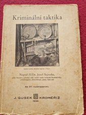 kniha Kriminální taktika, J. Gusek 1932