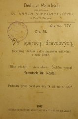 kniha Ve spárech dravcových Dějepis. obrázek z dob pruského usilování o země české, Dědictví maličkých 1907