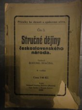 kniha Stručné dějiny československého národa, Bohumil Svačina 1927