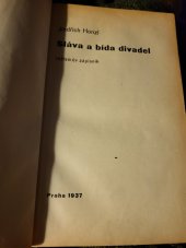 kniha Sláva a bída divadel režisérův zápisník, Družstevní práce 1937