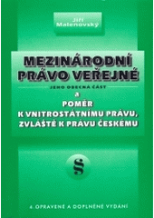 kniha Mezinárodní právo veřejné jeho obecná část a poměr k vnitrostátnímu právu, zvlášt k právu českému, Masarykova univerzita 2004