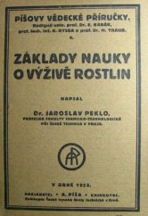 kniha Základy nauky o výživě rostlin, A. Píša 1923