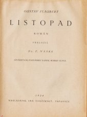kniha Listopad Rom., Jan Toužimský 1924