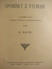 kniha Upomínky z východu, Ochrana opuštěných a zanedbaných dívek 1905