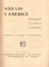 kniha Náš lid v Americe [Sebrané články a verše], Ondřej Junek 1935