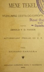 kniha Mene tekel výzkumná cesta do Evropy, Alexandr Bábek 1893