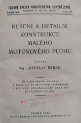kniha Řešení a detailní konstrukce malého motorového pluhu, Min. zeměd. 1924