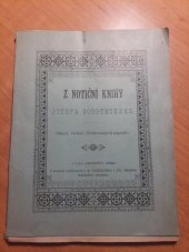 kniha Z notiční knihy Jozefa Soboteckého Obnovené vydání "Neskromných nápadů", knihkupectví A. Janauera v Uh. Hradišti 1889