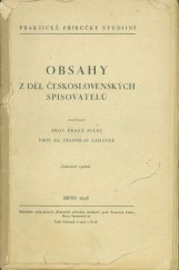 kniha Obsahy z děl československých spisovatelů, Praktické příručky studijní, prof. František Pulec 1948