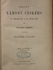kniha Dějiny národu českého w Čechách a w Morawě. Dílu II částka 1 Od roku 1253 do roku 1333, Bedřich Tempský 1875