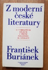 kniha Z moderní české literatury (o vybraných dílech z první poloviny 20. století), Československý spisovatel 1980