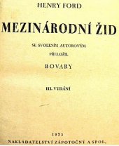 kniha Mezinárodní žid [světový problém], Zápotočný a spol. 1935