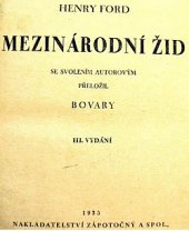 kniha Mezinárodní žid [světový problém], Zápotočný a spol. 1935