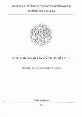 kniha Chov hospodářských zvířat II., Jihočeská univerzita, Zemědělská fakulta 2013