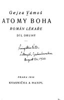 kniha Atomy boha Díl II román lékaře., Kvasnička a Hampl 1930